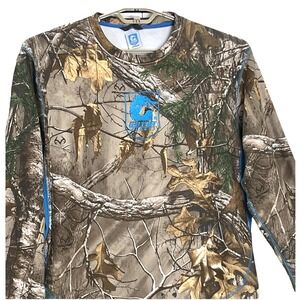 Gator Waders Womens Hunting Top Medium Camouflage Blue Trim Realtree Design Logo